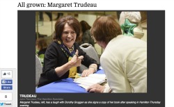 Screen Capture of Hamilton Spectator article on Margaret Trudeau