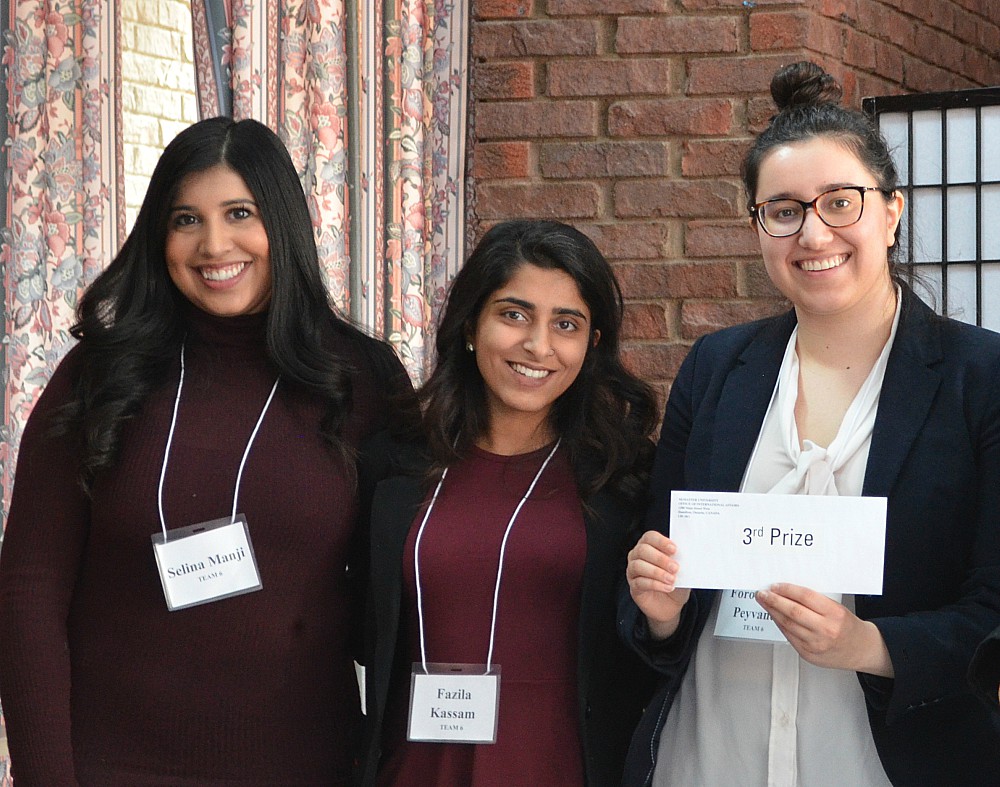 Selina Manji, Fazila Kassam and Forouhideh Peyvandi place third in the competition.