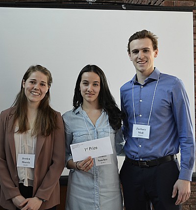 Jessica Morris, Monica Sanchez and Zachary Moll – all students in McMaster’s Kinesiology Program – took first place in the competition.