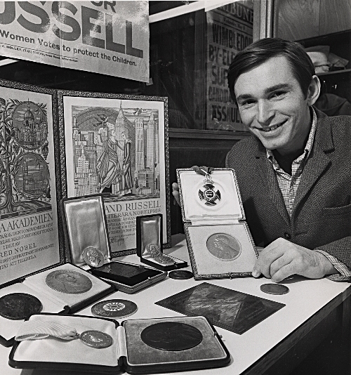 Image of Ken Blackwell in his early days as McMaster's Russell Archivist.