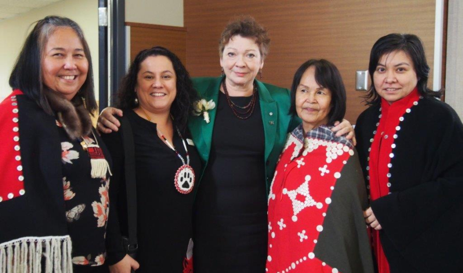 Jan Christilaw, centre, with members of the Indigenous Health program team at B.C. Women's Hospital and Health Centre. Photo courtesy of B.C. Women's Health.