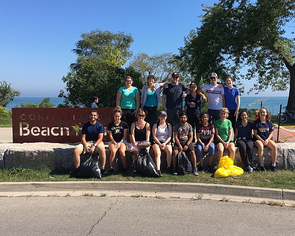 Students took in part in International Coastal Clean-Up Day, removing garbage along a section of Confederation Beach