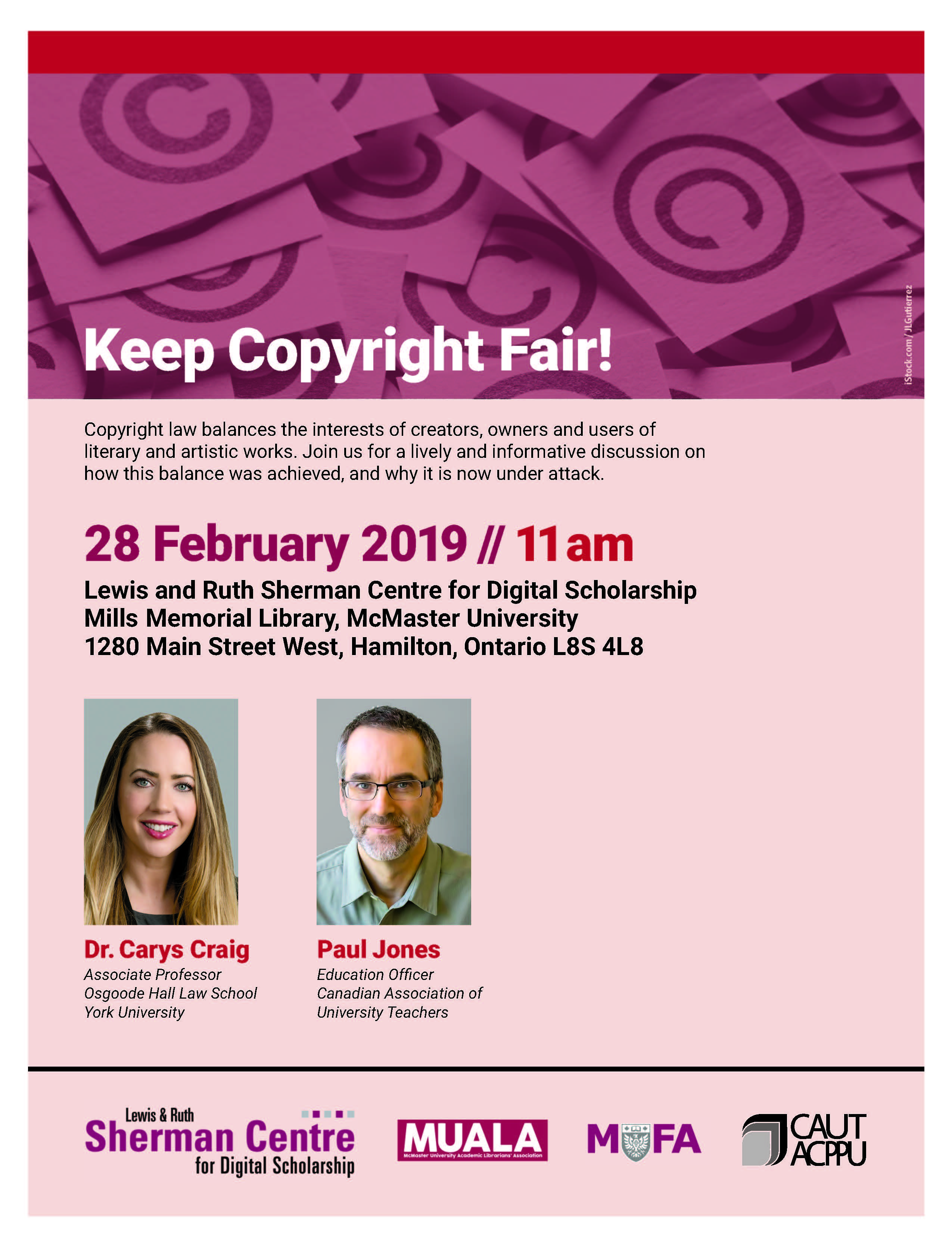 Poster promoting the Keep Copyright Fair event