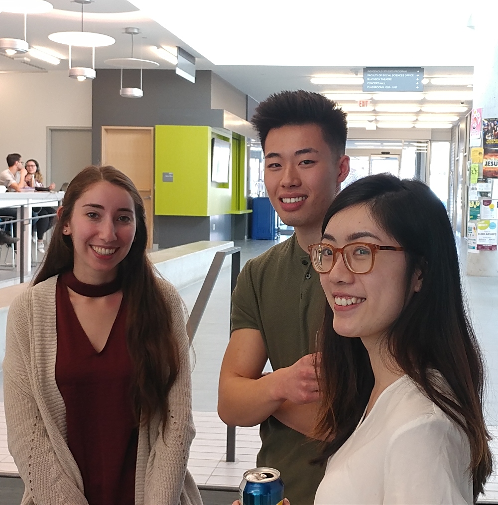 (From left) Students Shira Weiss, Jason Tran and Debbie Kao are the co-organizers of "Visualizing Science."