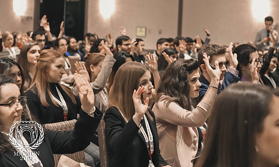 More than 300 students from McMaster, York University, and Maastricht University in the Netherlands, gathered for MACMUN2019. PHOTO BY: KELLY-ANNE DELA CUEVA