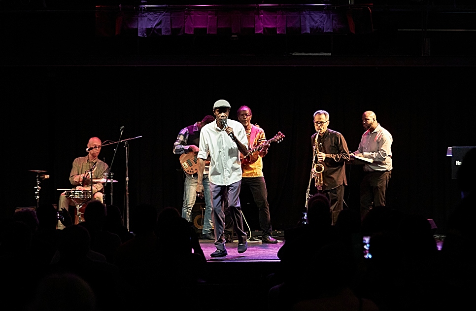 Jamaican-born soul singer, Jay Douglas and his band perform the traditional Jamaican happy birthday song in honour of the 100th anniversary of Miss Lou’s birth. Photo: Harbourfront Centre, Toronto
