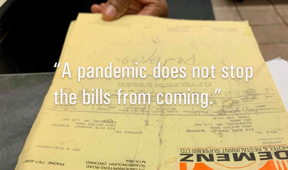 Image from The Invisible Business Destroyer: Owning a Business During the Pandemic by Thiviya Srikanthan “A pandemic does not stop bills from coming.” 