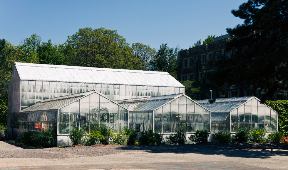 The exterior of McMaster's Greenhouse