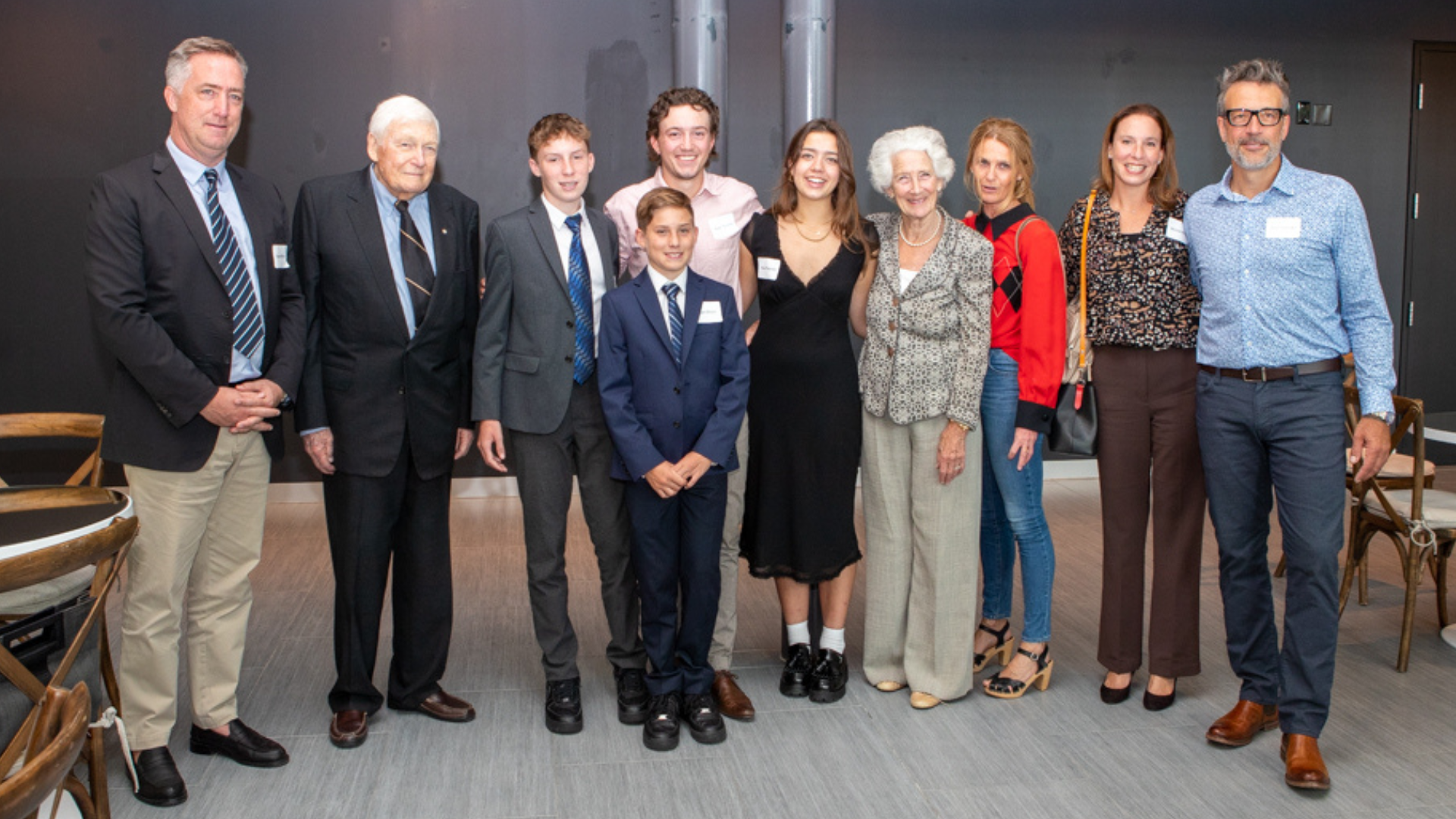 Lynton "Red" Wilson poses for a photo with his family 