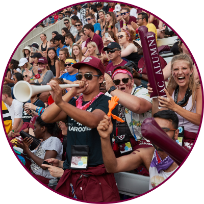 McMaster students cheering from bleachers