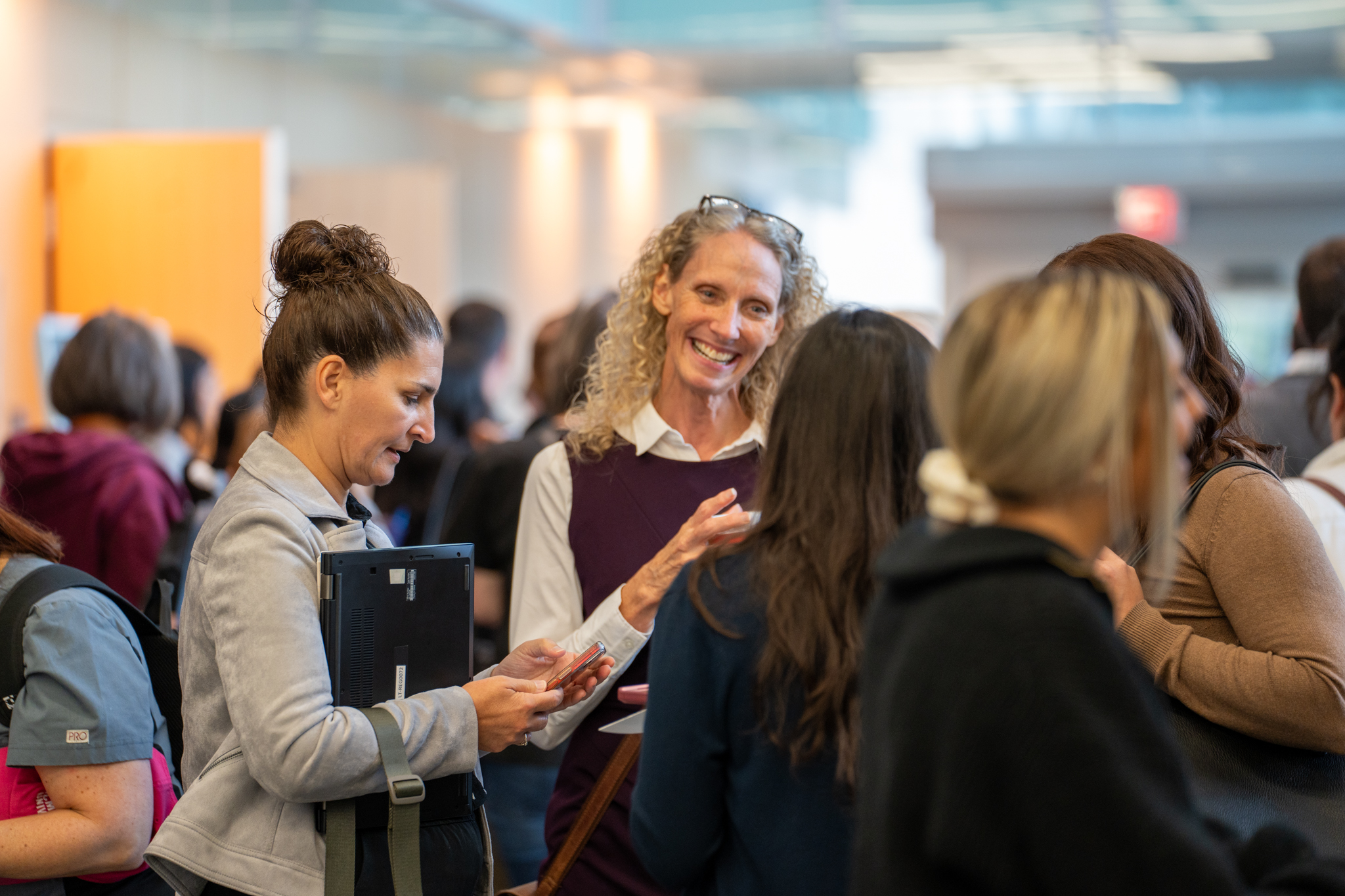 McMaster staff members in conversation