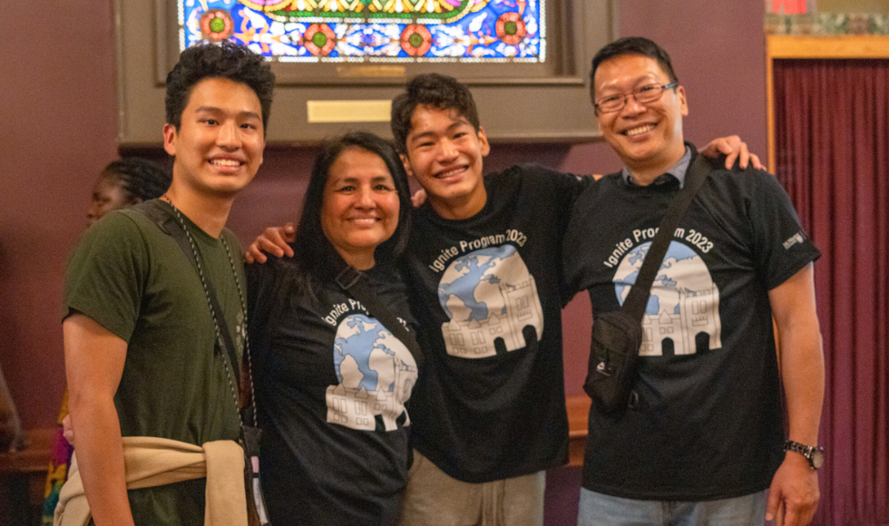 A family photo of Francisco Wong and his parents and brother.