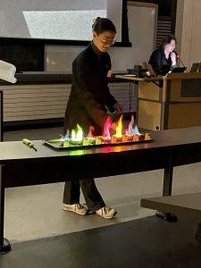 Image of a chemical reaction with lights