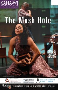 A poster for The Mush Hole Performances, featuring Santee Smith prominently.