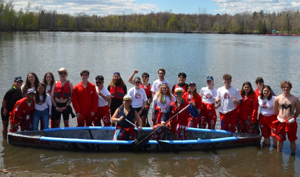 McMaster's 2024 concrete canoe team