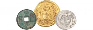 Three ancient coins