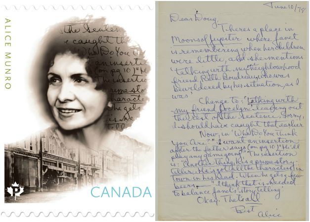 Alice Munro stamp and letter