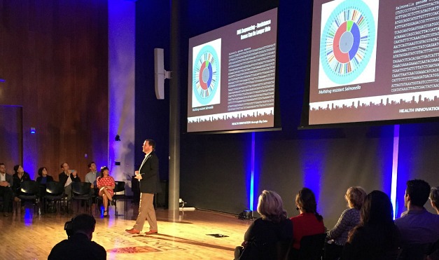 Andrew MacArthur, Cisco Research Chair in Bioinformatics, delivered his talk, Combatting Antibiotic Resistance Using Surveillance at Health and Social Innovation through Big Data, held at the David Braley Centre in downtown Hamilton.