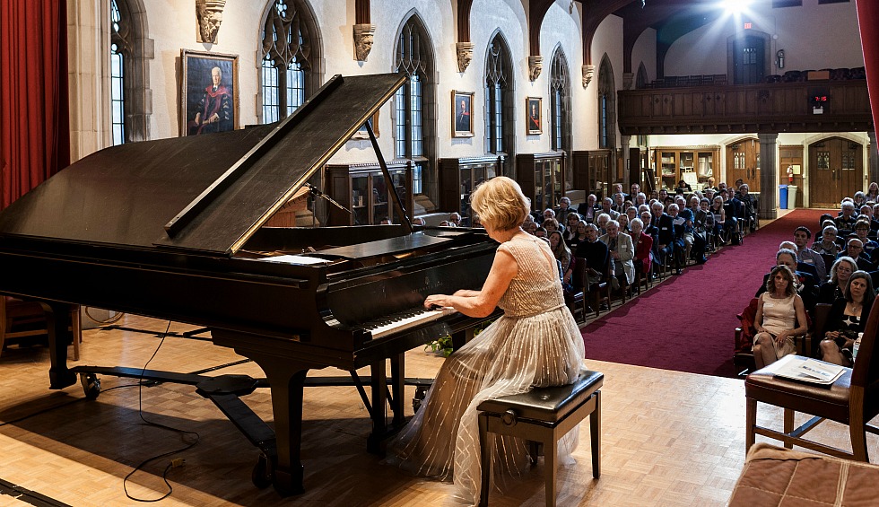 World-renowned concert pianist and former Associate Professor in McMaster’s School of the Arts, Valerie Tryon performed at Convocation Hall at an event celebrating the donation of her archives to McMaster University Library’s William Ready Division of Archives and Research Collections.