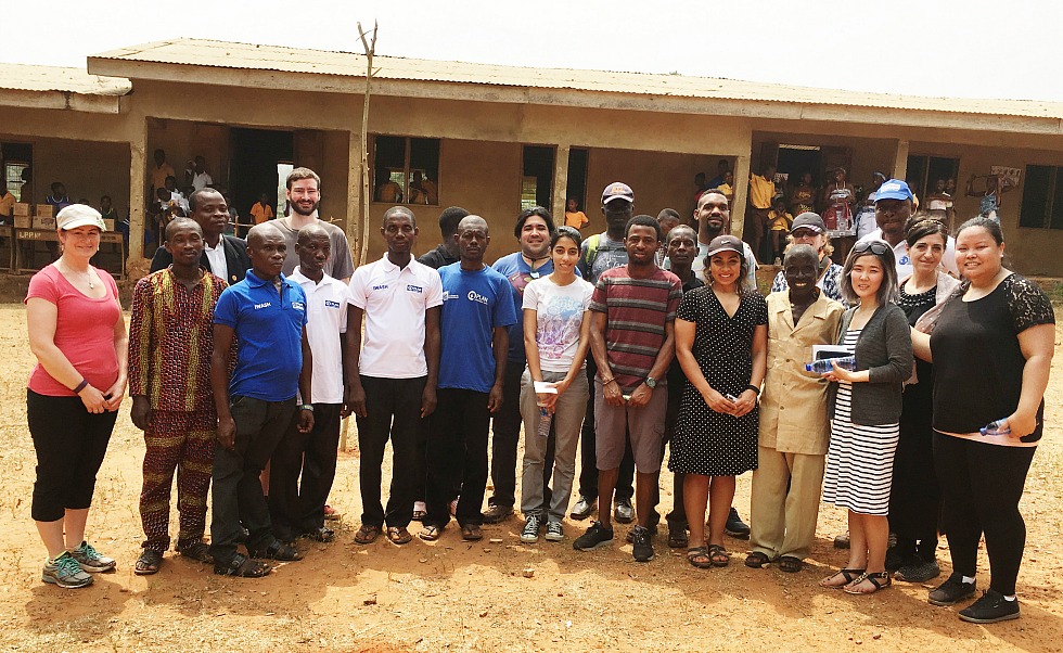In 2017, eight McMaster students from the Water Without Borders graduate program travelled to Ghana to learn about water, sanitation and hygiene challenges from Ghanaian professionals, government stakeholders, students and community members. While in Ghana, they visited water and sewage infrastructure and conducted field research, including water testing, key informant interviews and interactions with communities.