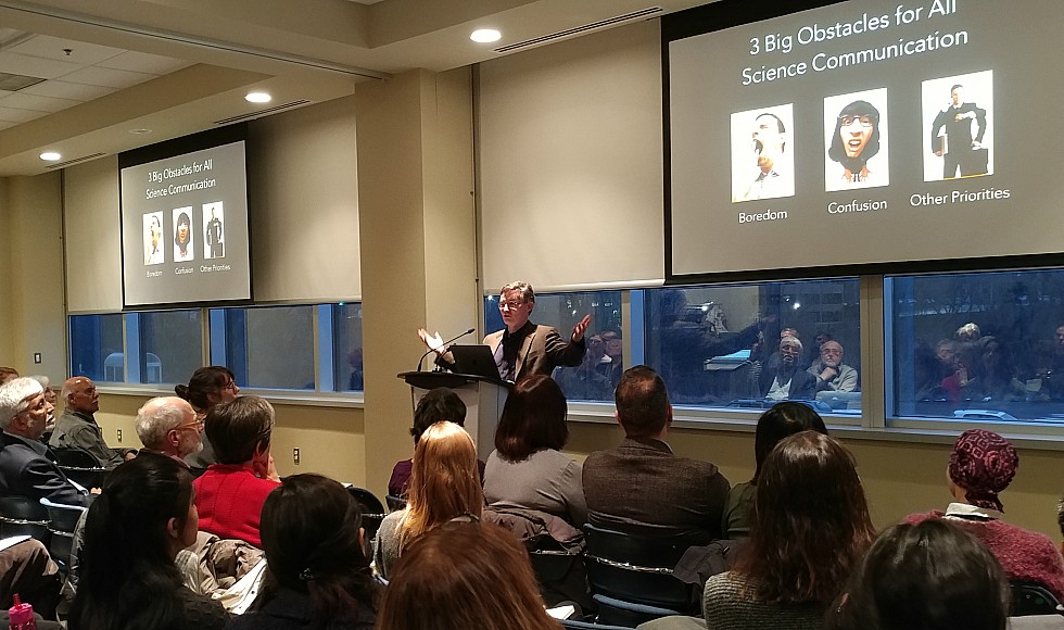 Award-winning science writer and former Editor-in-Chief of Scientific American John Rennie was recently on campus to share his unique experiences and insights on the challenges, rewards and risks of science communication.