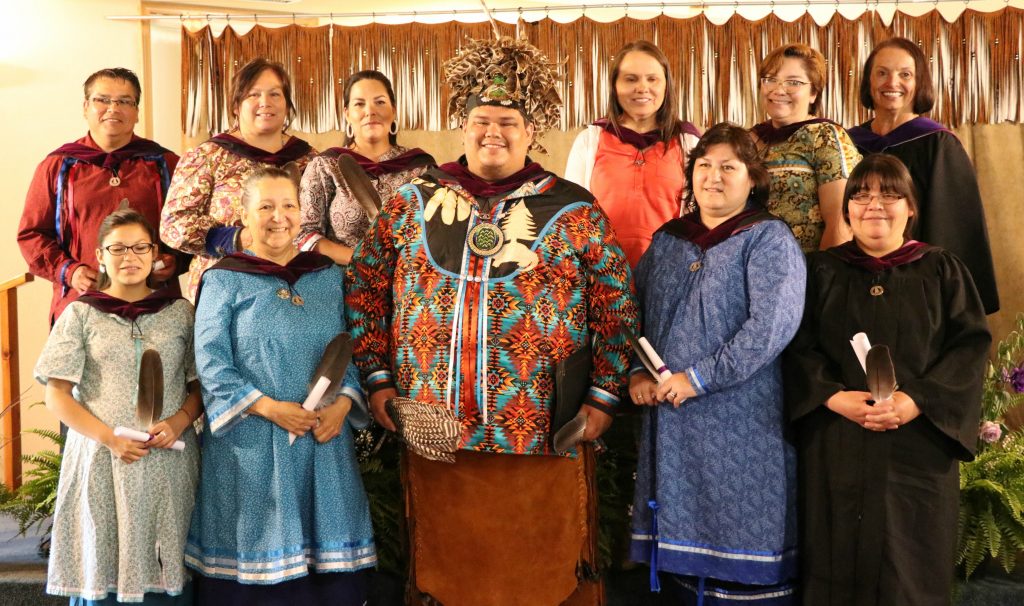 The first 11 graduates from Six Nations Polytechnic's BA in Ogwehoweh Language had an emotional convocation ceremony in 2017.