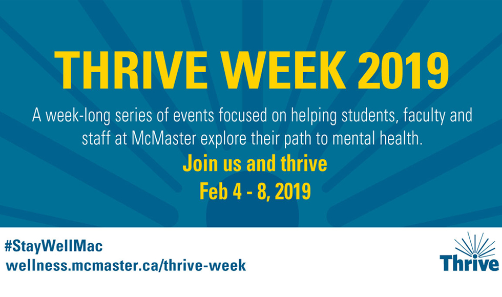 Thrive Week, McMaster Student Wellness Centre