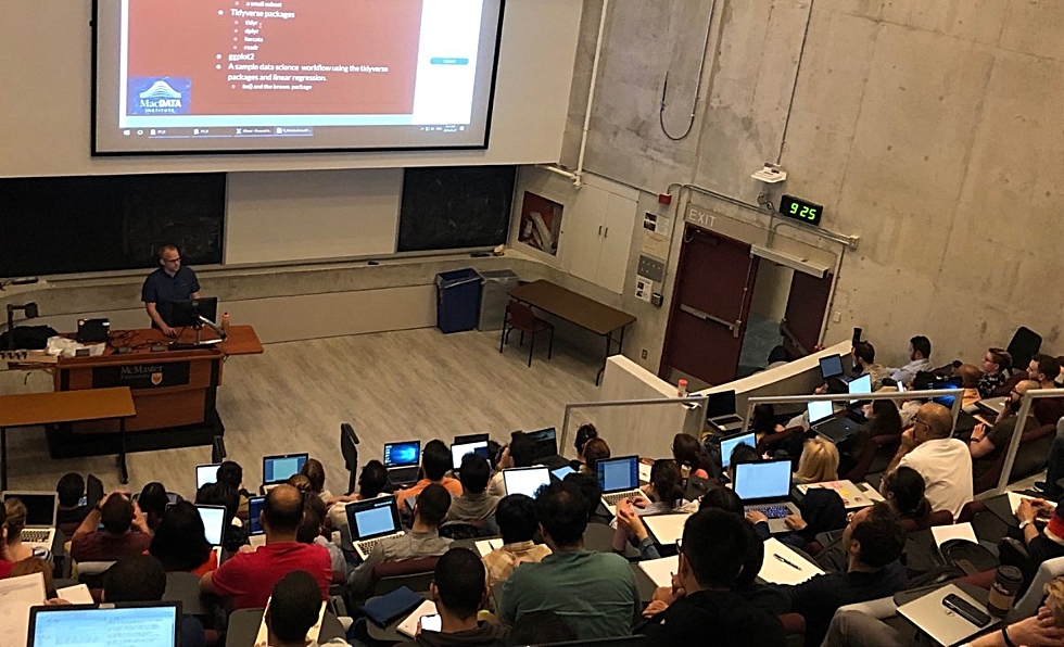 McMaster graduate students, postdoctoral fellows, and research associates from all Faculties gathered recently for the inaugural MacDATA Summer School to learn the basics of data science.