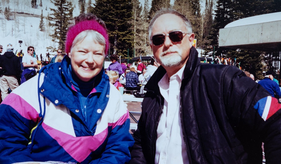 Kitsy Fraser and John Potter on a ski trip in 1994.