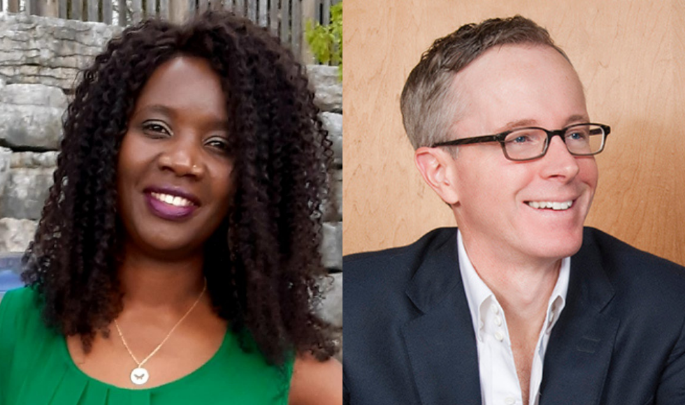 Side-by-side headshots of Selina Mudavanhu and John Lavis