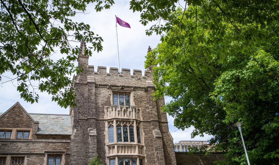 The exterior of McMaster's University Hall