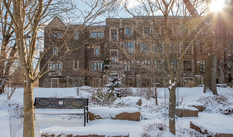 Hamilton Hall on McMaster campus in the winter