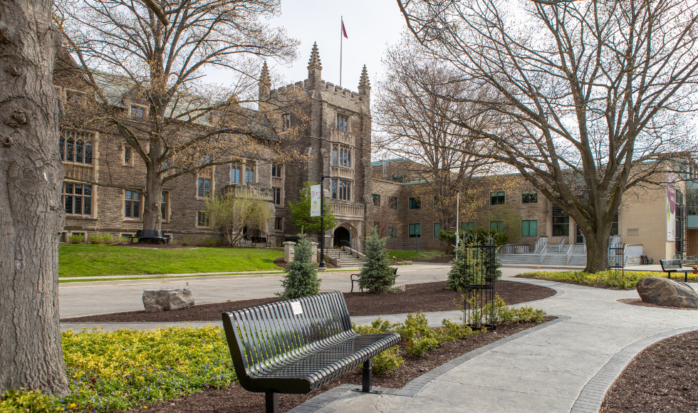 The exterior of University Hall on McMaster's campus