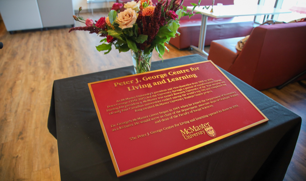 A plaque for Peter George.