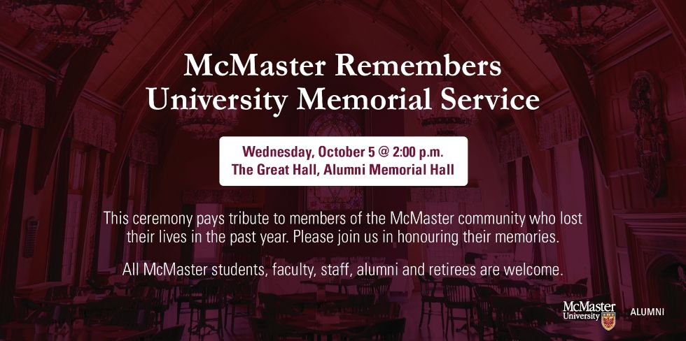 McMaster Remembers: University Memorial Service